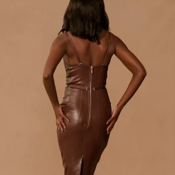 NWT Honey Birdette Emily Deep Mahogany Dress 32B 🤎 Small - Picture 3 of 3